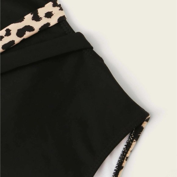 Leopard Tie One Piece Swimsuit Bathing suit - Picture 7 of 8